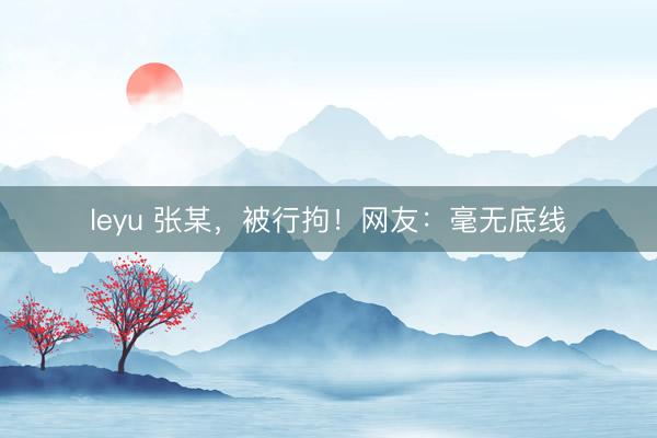 leyu 张某，被行拘！网友：毫无底线