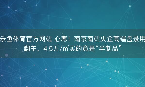 乐鱼体育官方网站 心寒！南京南站央企高端盘录用翻车，4.5万/㎡买的竟是“半制品”