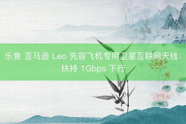 乐鱼 亚马逊 Leo 先容飞机专用卫星互联网天线:扶持 1Gbps 下行