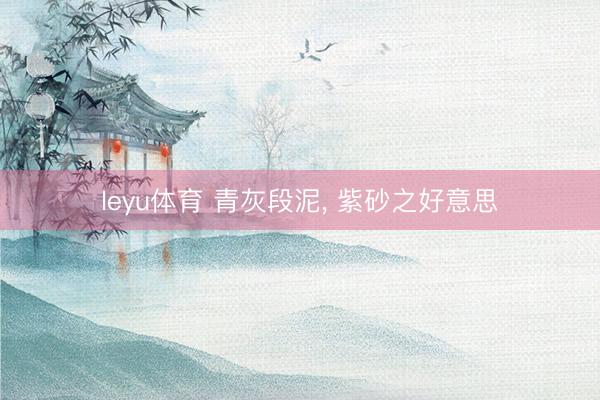 leyu体育 青灰段泥， 紫砂之好意思